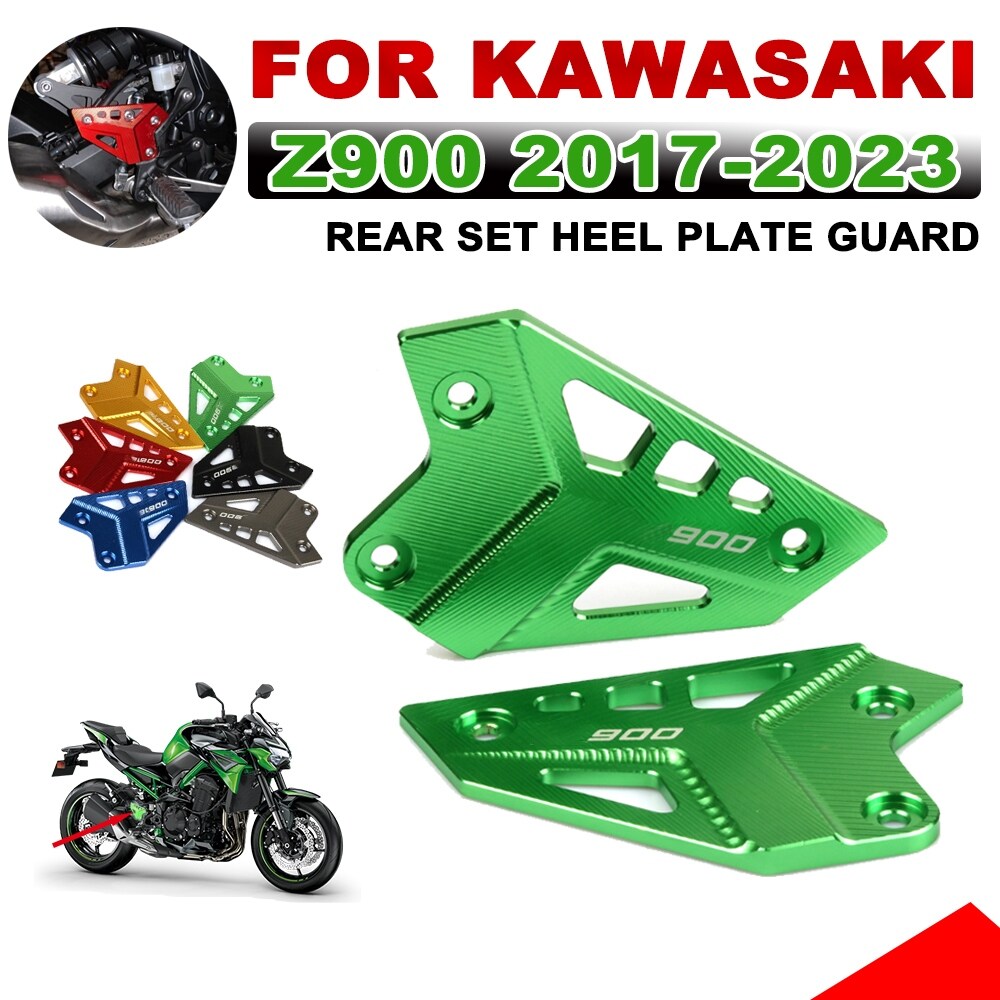Phụ kiện xe máy footpeg footrest Bộ phía sau gót chân Tấm bảo vệ bảo vệ cho Kawasaki Z900 Z 900 2017 - 2020 2021 2022 2023 motorcycle►♝✾
