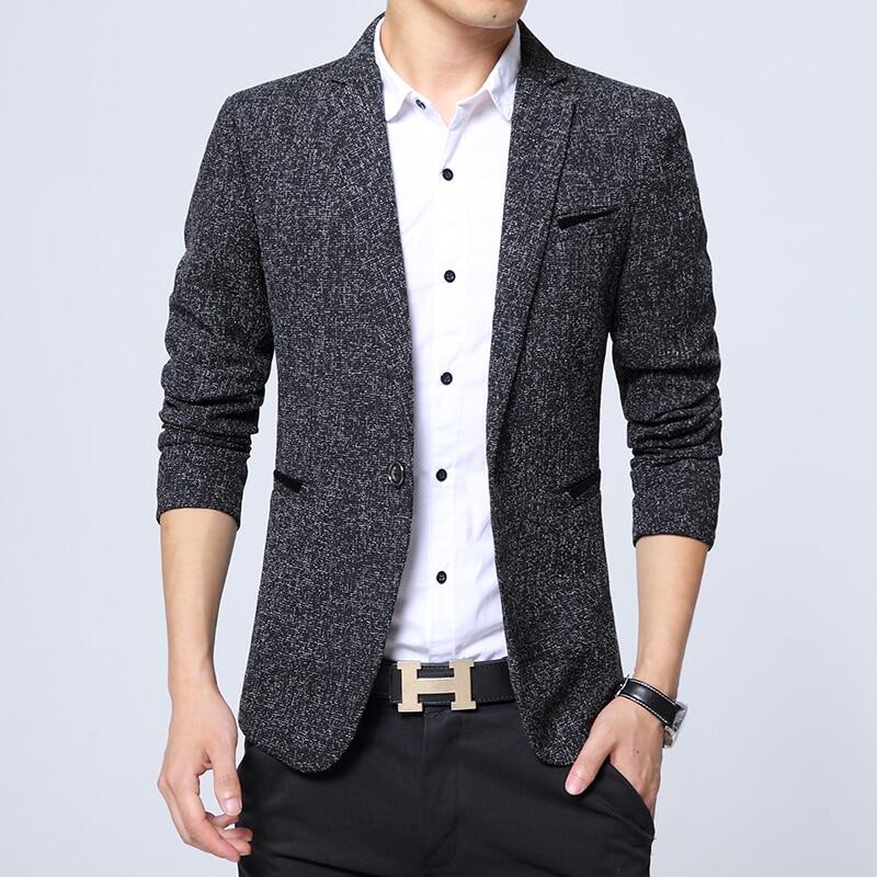 2023 xuân thu thường nhật mỏng người đàn ông Blazer cotton mỏng England phù hợp với blaser Masculino