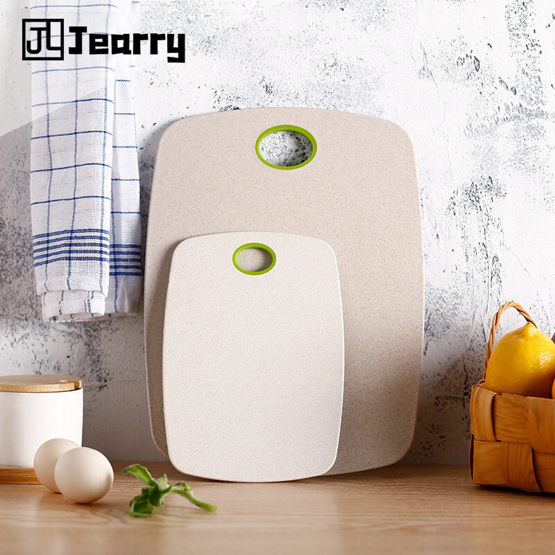 Jearry Chopping Board Wheat Straw PP Antibacterial Plastic Cutting Board 2Pcs Set Non Slip Kitchen Tool ราคา 159 บาท*ส่งฟรี