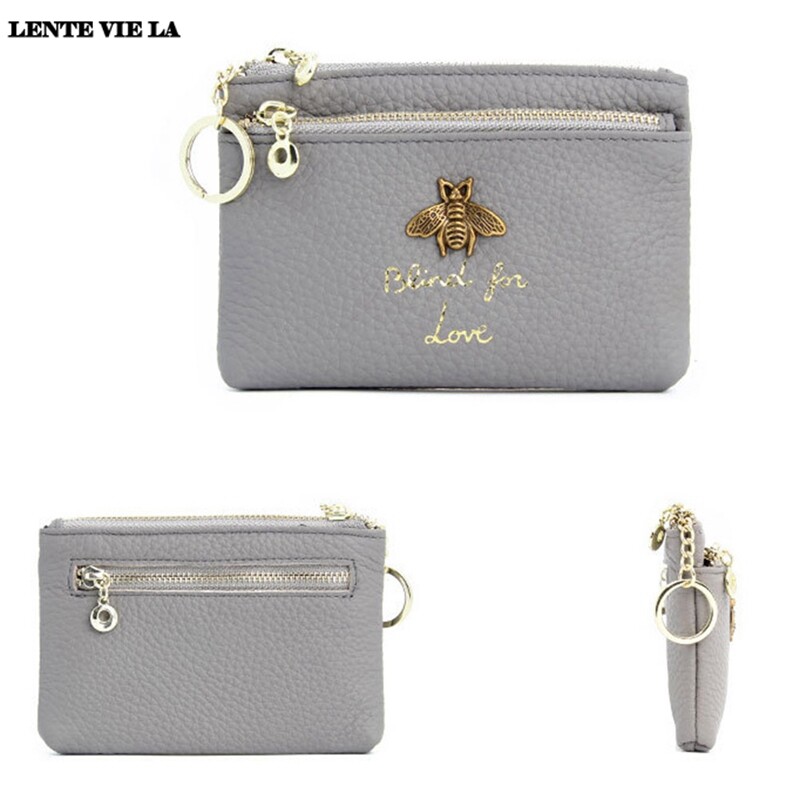 Ví Da LENTE VIE LA Chính Hãng Cho Nữ Ví Nhỏ Đựng Tiền Xu Ví Bỏ Túi Móc Chìa Khóa Dây Kéo Ví Đựng Tiền Xu Kiểu Mới