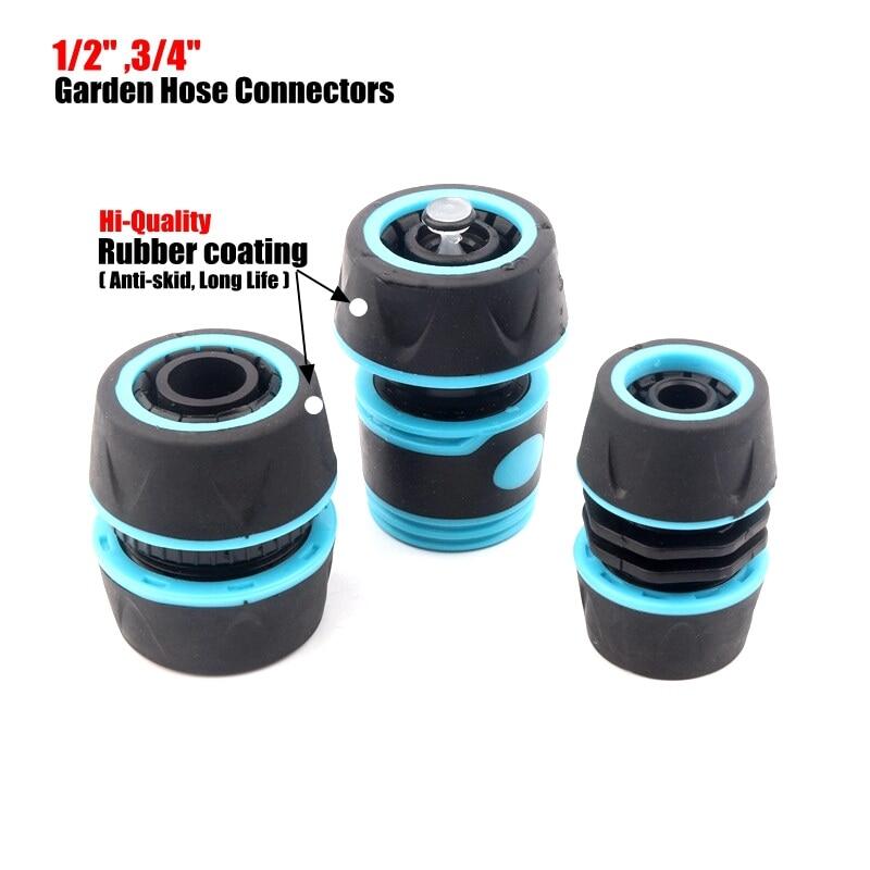 [Hot K] 1 Cái Đầu Nối Nhanh Ống Nước Làm Vườn 1/2 "3/4" Đầu Nối Nhanh Vòi Nước Phủ Cao Su ABS Đầu Nối Sửa Chữa Ống Rửa Xe Tưới Tiêu Hi-QUA