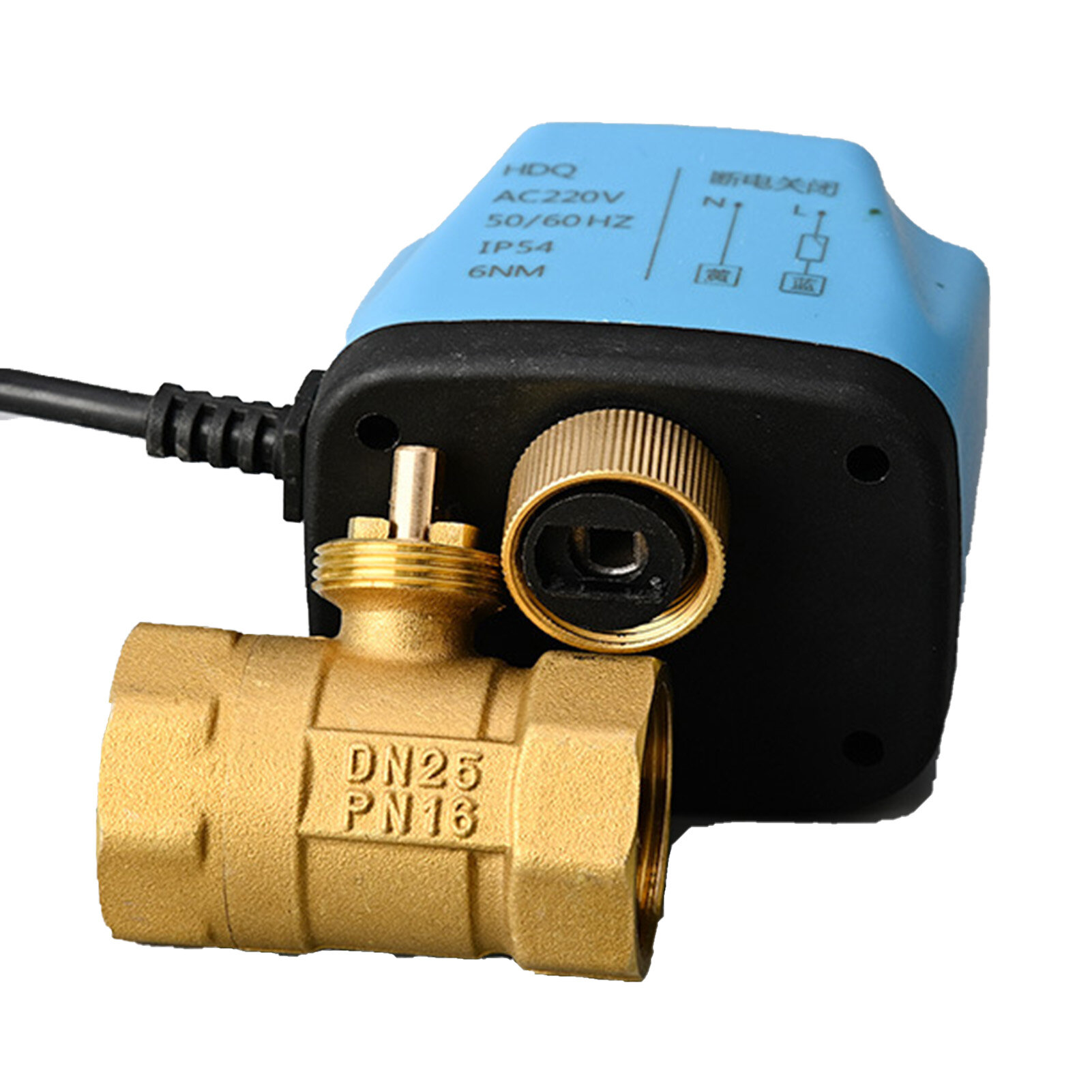 Van bi động cơ điện 2 chiều dn25 dc12 ‑ 24v phụ kiện thiết bị thủy lực công nghiệp thường mở