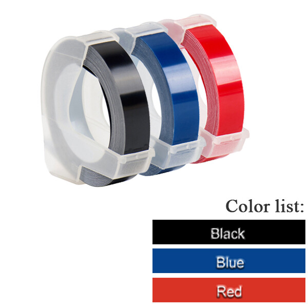 3 miếng dán cidy nhãn dập nổi 9mm băng dán nhãn dập nổi pvc nhiều màu băng dán nhãn nhựa 3d tương thích cho máy in nhãn dymo băng dán nhãn dập nổi