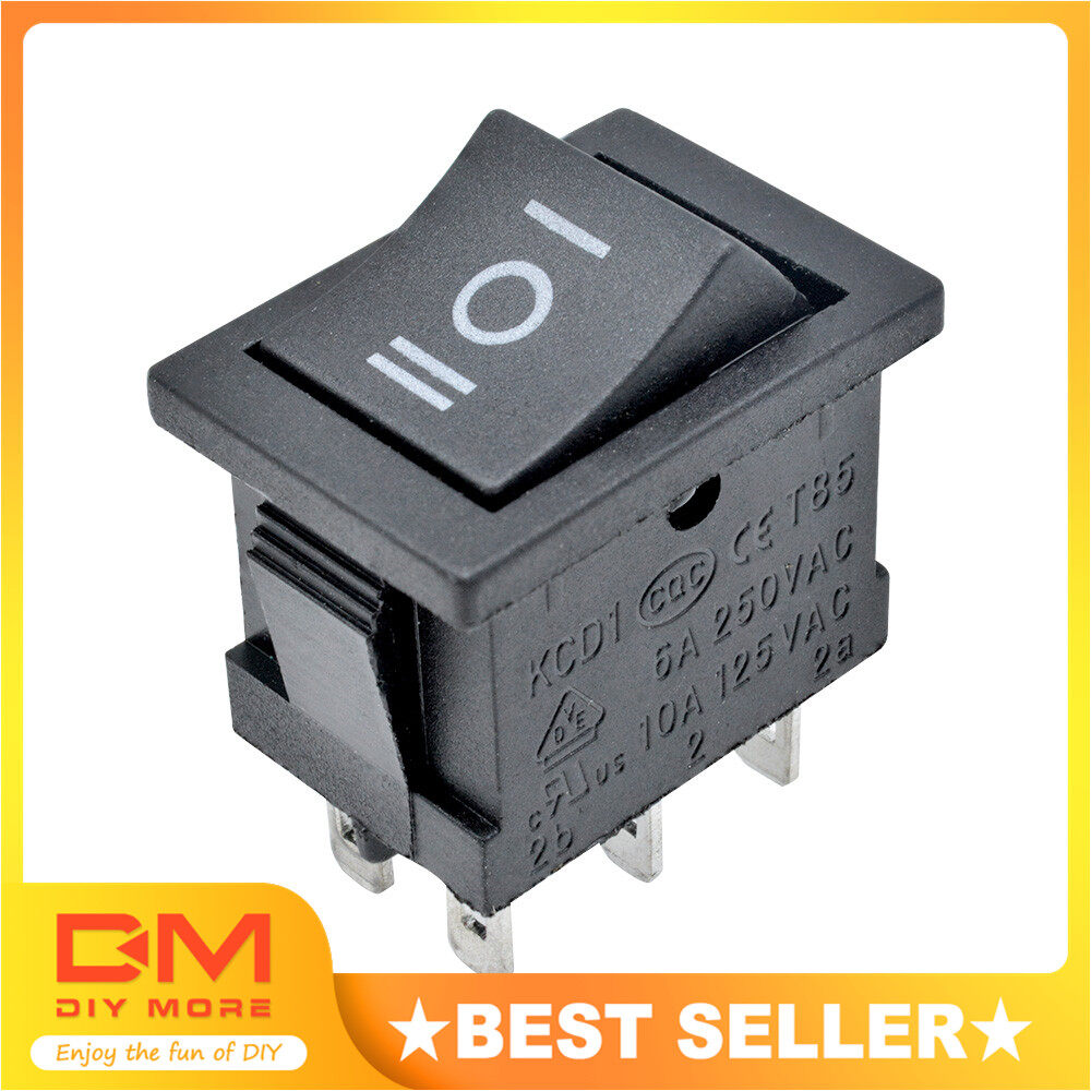 SeasBoat 10 Cái 6Pin DPDT ON-OFF-ON 3 Vị Trí Snap Công Tắc Bộ Cân Bằng Thuyền AC 6A/250V 10A/125V