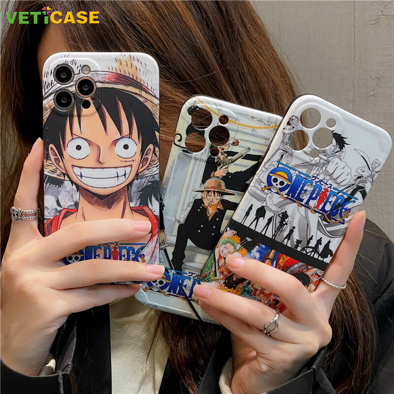 Phim Hoạt Hình Luffy Zoro Gia Đình bọc hoàn toàn điện thoại ống kính Trường Hợp Đối Với Apple Iphone 13 12 11 Pro X XS Max XR 8 7 Cộng Với Se2 silicon mềm vỏ lưng bảo vệ ốp di động Đen Trắng Đỏ Màu Xanh Lá Cây