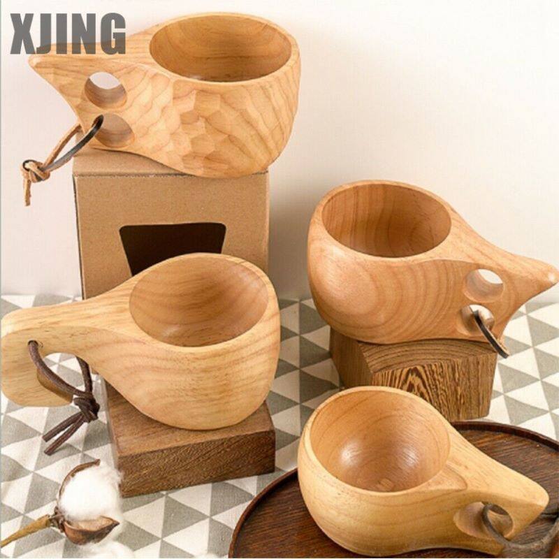 Xjing trung quốc mới xách tay gỗ cốc cà phê cao su gỗ trà sữa ly uống nước cốc uống nước handmade nước chanh tách trà quà tặng