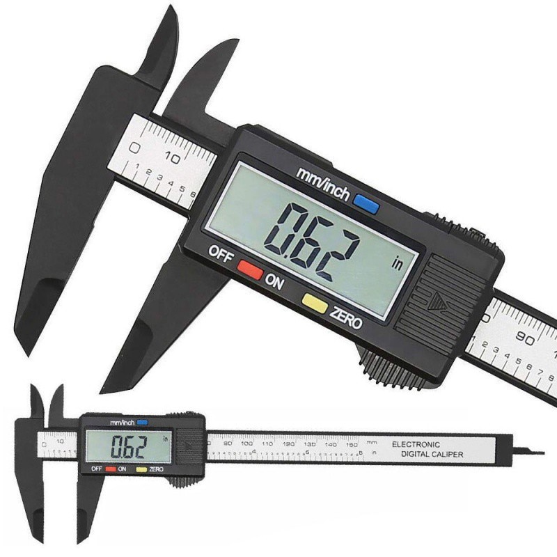 Thước kẹp điện tử kỹ thuật số 150mm thước kẹp vecnê mặt số bằng sợi carbon thước đo panme công cụ đo lường thước đo kỹ thuật số