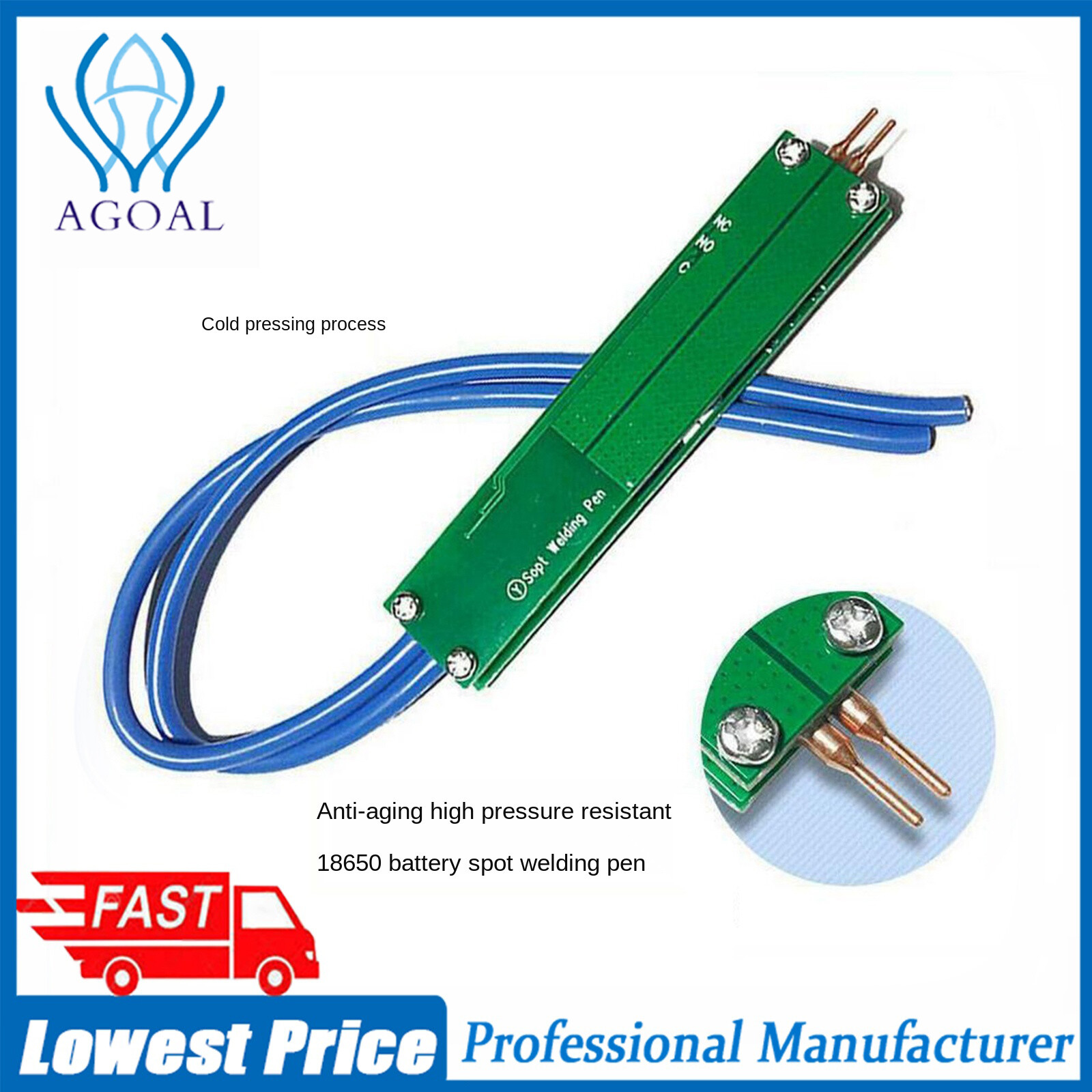 Máy Hàn Điểm Cầm Tay Bằng Đồng Bút Hàn Điểm Pin 18650 Bút Hàn Điểm Xanh, Đơn Giản, Cho Điện Áp 3.7V Đến 12V