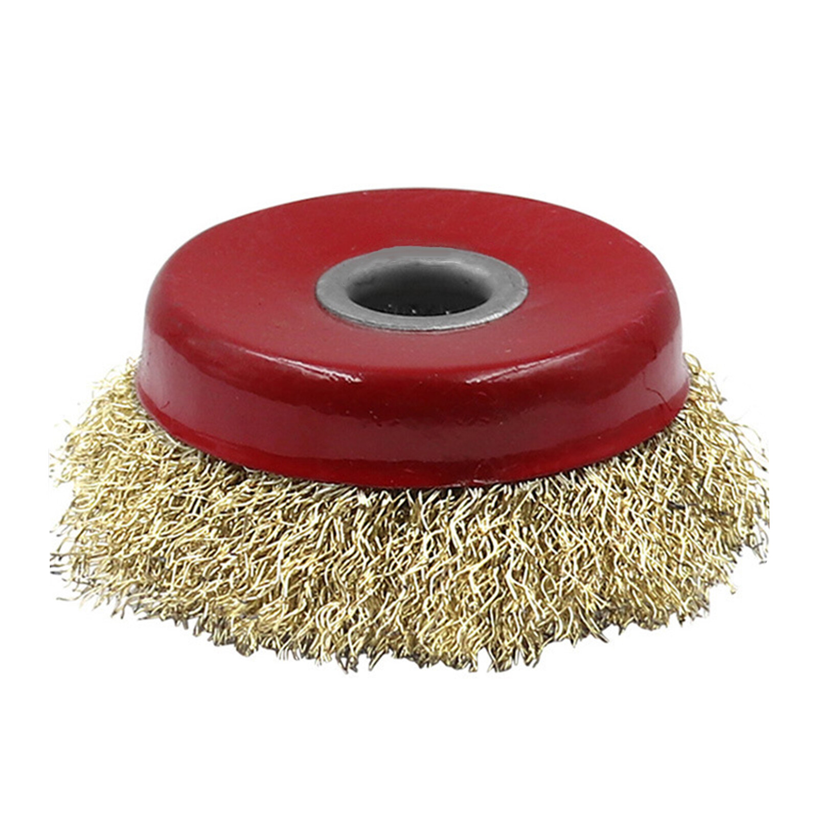 Bàn Chải Loại Bỏ Rỉ Sét Bàn Chải Dây Thép Đồng Thau Xoay Bộ Cốc Uốn Máy Mài Góc Bánh Xe Để Gỡ Sơn 10/16Mm