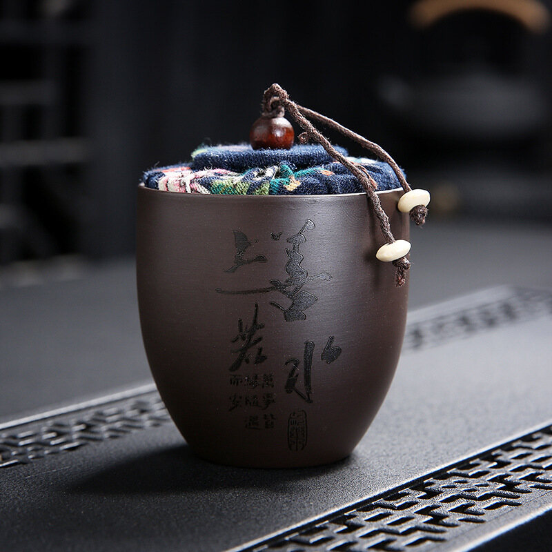 Zisha Lon Trà Bằng Gốm Cork, Trà Đánh Thức, Bình Đựng Nhỏ Nhỏ Có Độ Ẩm Kín