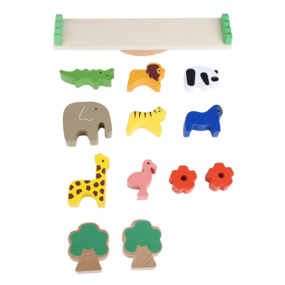 Trò chơi cân bằng gỗ động vật rừng cây đồ chơi hình khối trẻ em trẻ em học