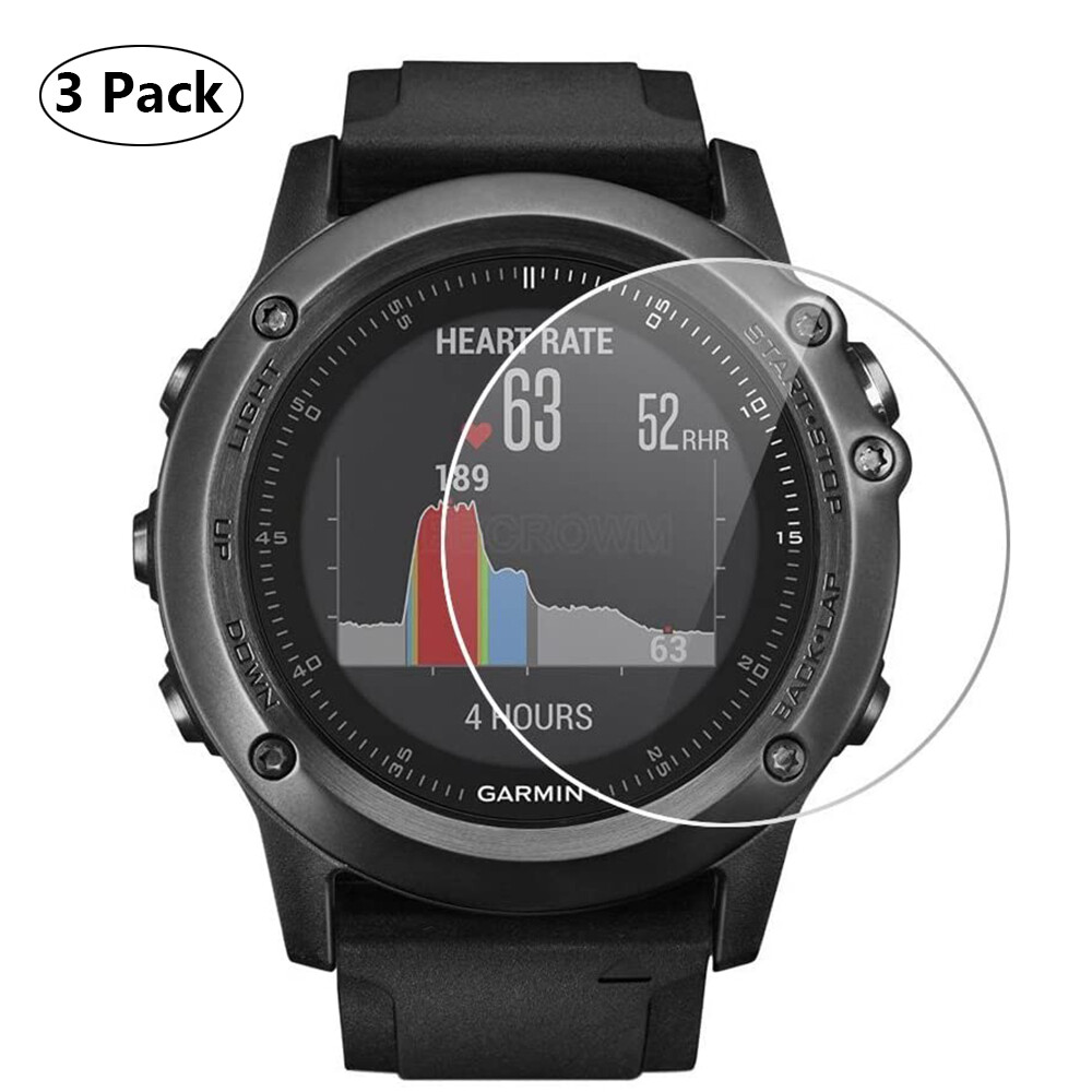 3 Gói Kính Cường Lực Miếng Bảo Vệ Màn Hình Tương Thích Garmin Fenix 3 HR, Độ Cứng 9H, Chống Trầy Xước, Độ Phân Giải Cao, Không Tạo Bọt Khí
