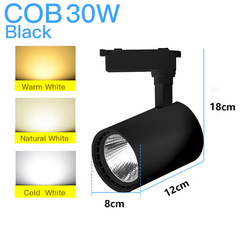 LED Track Light COB 12W 20W 30W 40W Led Track Lighting Rail Lamp 220V Spotlights for Clothing Store Art Shop Exhibition Led Spots Lights for Home Room Store Shop
