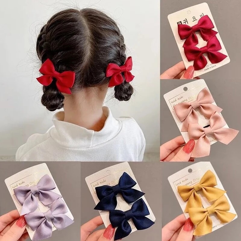 Kẹp Tóc Nơ Cho Trẻ Em Gril Kẹp Tóc Phụ Kiện Tóc Bé Gái Dễ Thương Ngọt Ngào Kẹp Tóc Mùa Hè Màu Đỏ Lưới Cho Bé Gái Quà Tặng Em Bé