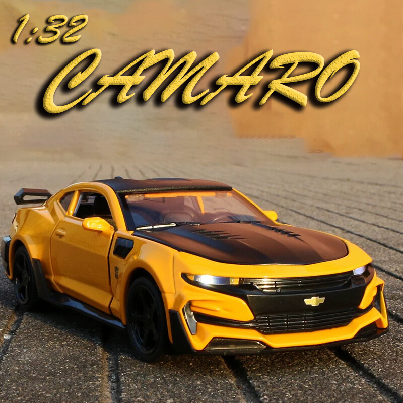 【RUM】 1:32 Mô Hình Chevrolet Camaro Xe Hợp Kim Hiệu Ứng Âm Thanh Và Ánh Sáng Cửa, Mũ Trùm Đầu Và Cốp Xe Có Thể Mở Đồ Chơi Trẻ Em Đồ Chơi Sưu Tập Quà Tặng Cho Bé Trai Kéo Lại