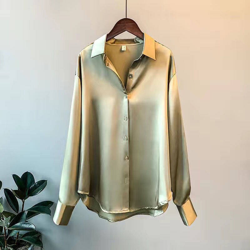 Satin Silk Shirt Women ราคาถูก ซื้อออนไลน์ที่ - ม.ค. 2024