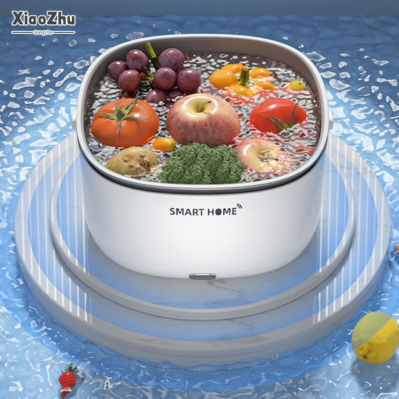 [Chất lượng cao nhất!]XiaoZhubangchu Máy rửa rau củ quả bằng sóng siêu âm Rổ rửa rau củ quả bằng són