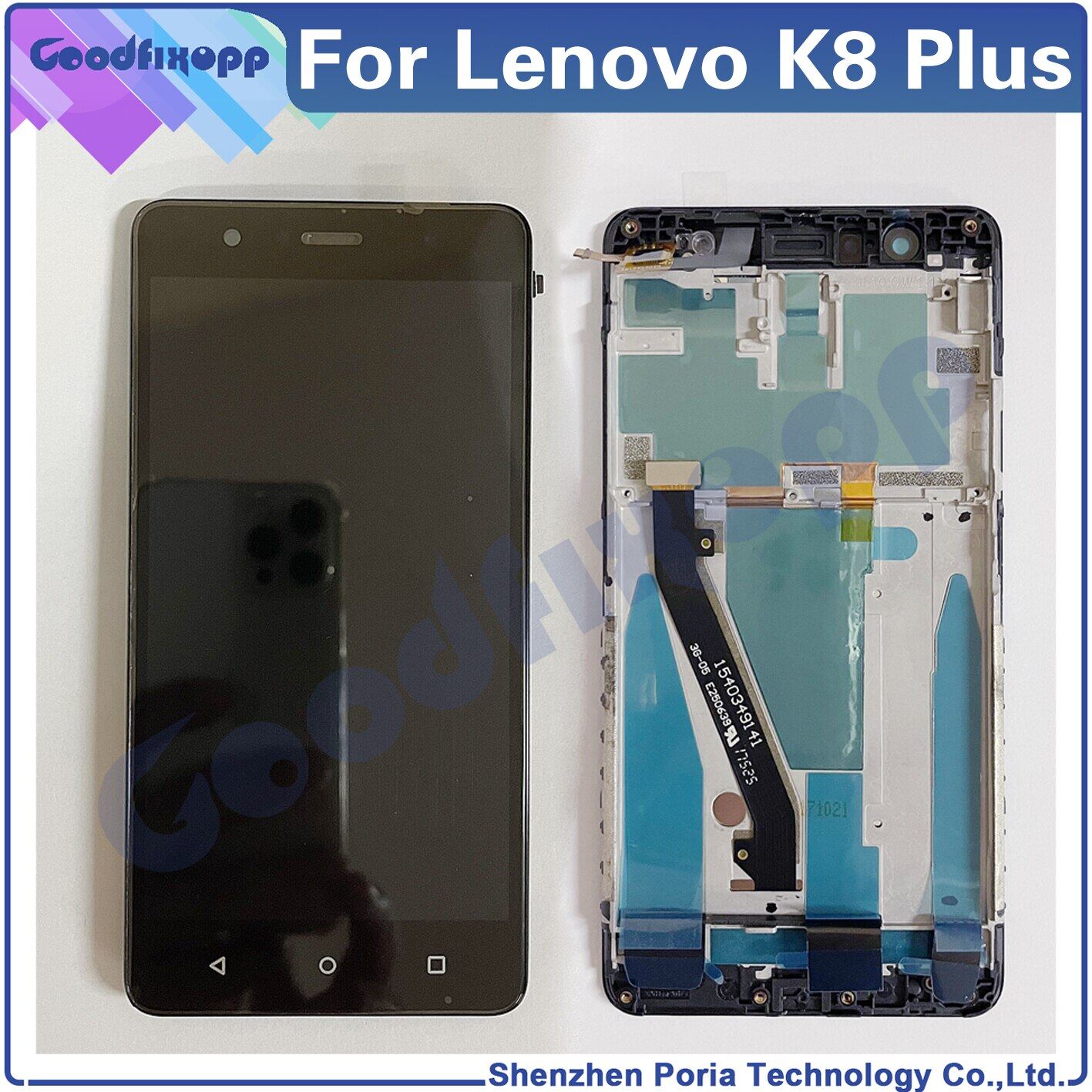 Bộ phận lắp ráp màn hình cảm ứng số hóa màn hình lcd cho điện thoại lenovo k8 plus mới thay thế màn hình cho lenovo k8plus