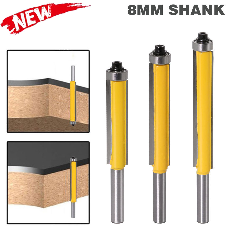 3 cái 8mm trim router bit với mang chế biến gỗ phay cutter tool cho mẫu gỗ bit mô hình tungsten carbide phay cutter