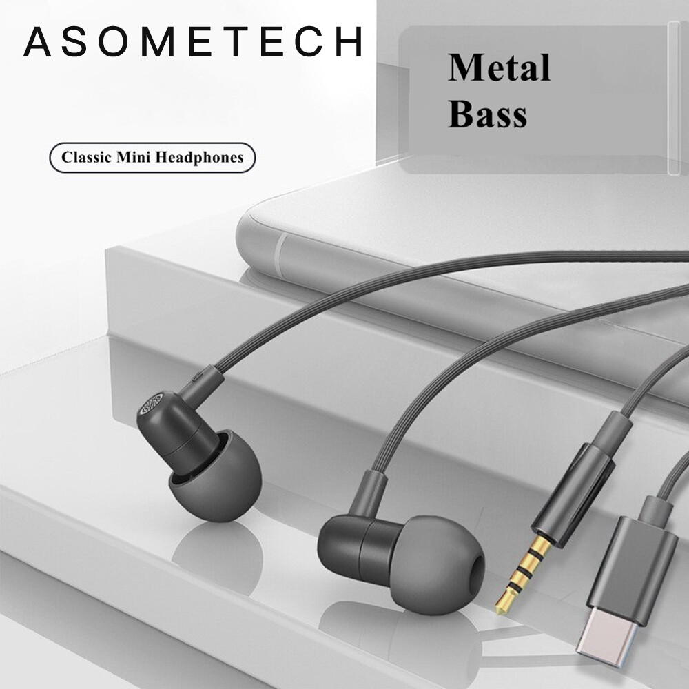 Tai Nghe Thể Thao Có Dây Tai Nghe Nhét Trong Tai Super 3.5Mm Type C, Tai Nghe Rảnh Tay Có Micrô, Thích Hợp Cho Realme Xiaomi OPPO Vivo Samsung