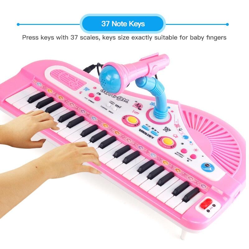 37 Phím đàn phím điện tử Với Mini Microphone Trẻ Em Đàn Piano Nhạc Cụ Trẻ