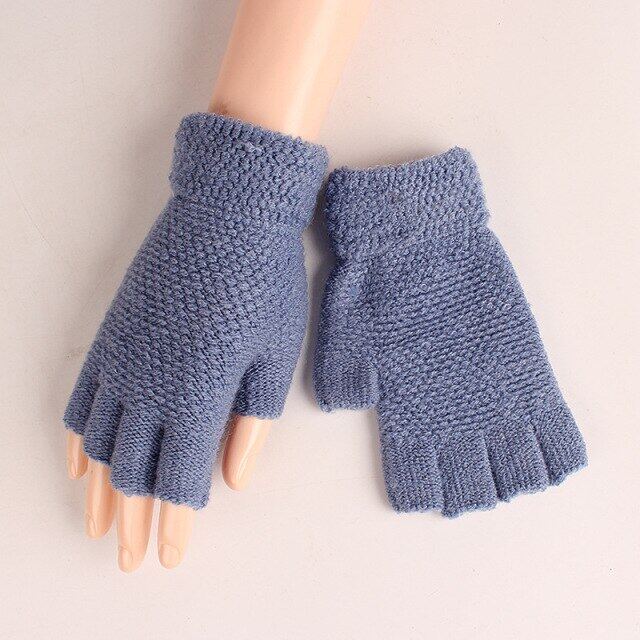 ผู้ชายถุงมือฤดูหนาว Solid เหมือนกันหมดรักษาความอบอุ่น Half Finger Mens ชาย Hot Simple ขายคุณภาพ Mittens แฟชั่น