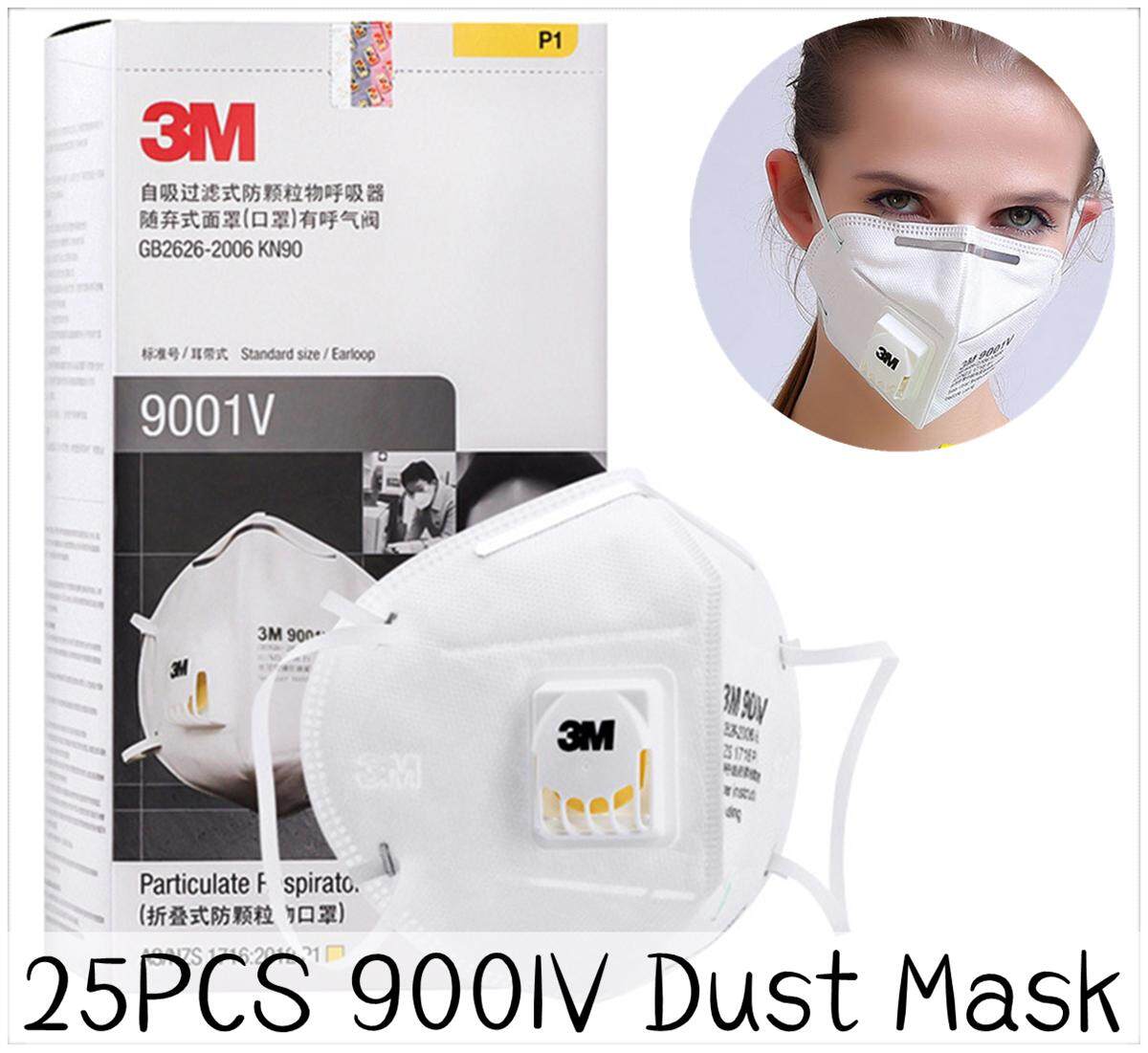 สำหรับ 3M 9001V หน้ากากป้องกันหน้ามลพิษ PM2.5 ฝุ่นในอากาศหน้ากากใบหน้าที่ครอบปากป้องกันฝุ่นหน้ากากหน้ากากนิรภัยที่มีวาล์วลมหายใจ Made สำหรับชายหญิง