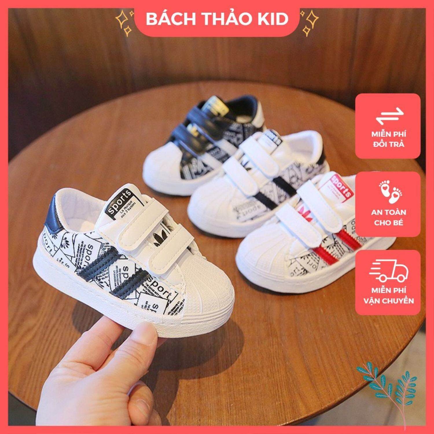 Giày thể thao 2 sọc năng động cho bé trai bé gái size 21-30