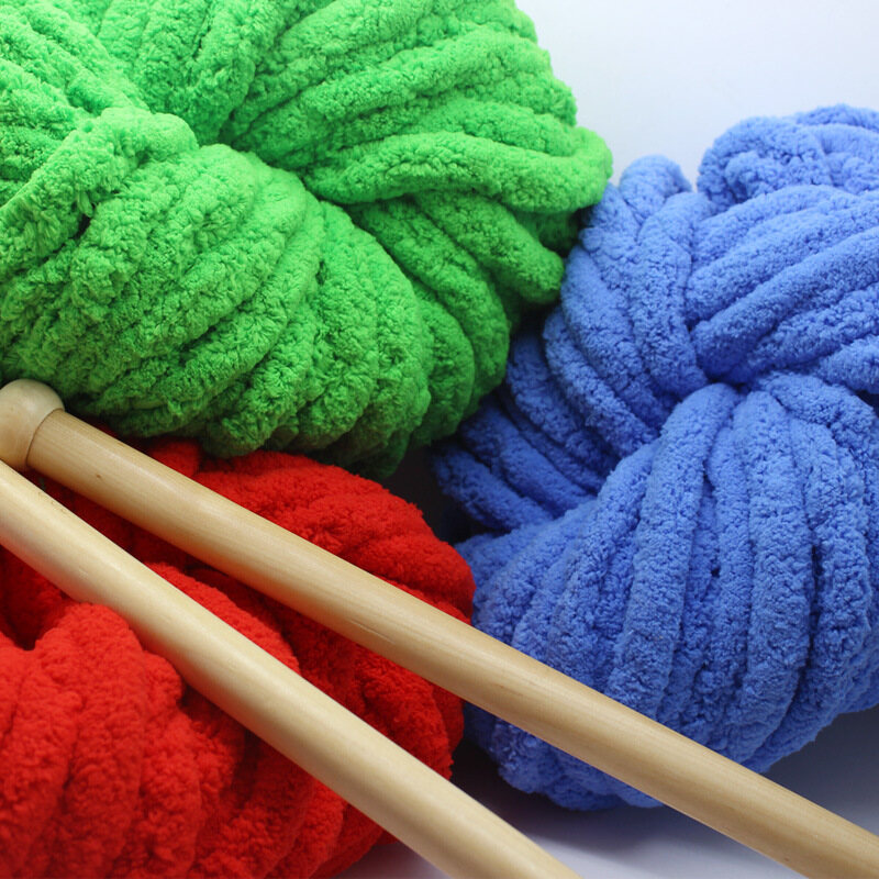 Sợi siêu chunky 250g/ball sợi len pha polyester mềm pha trộn chăn đan móc tự làm bằng tay chắc chắn đệm sô pha