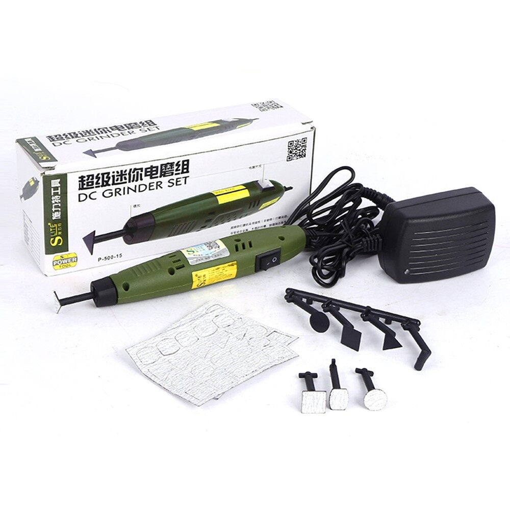 Bộ Máy Chà Nhám Bút Mini P-500-15 Trơn Dụng Cụ Mài Điện Khuôn Mẫu Tự Làm Máy Chà Nhám Máy Mài Rãnh Làm Mộc
