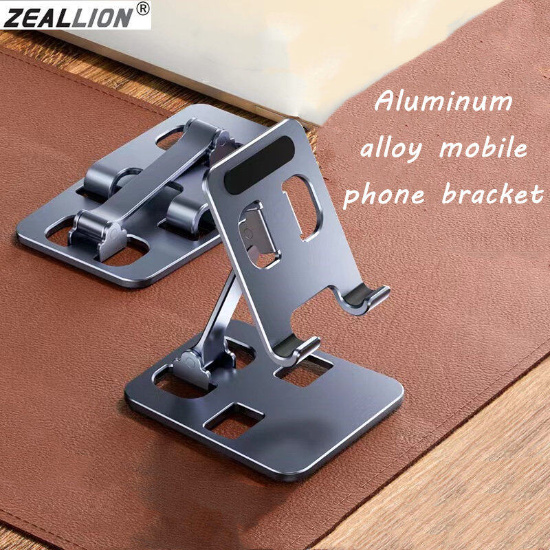 Zeallion Aluminum Alloy Desktop Mobile Phone Stand Foldable iPad Tablet Support Cell Phone Desk Bracket Lazy Holder For Smartphone Mount