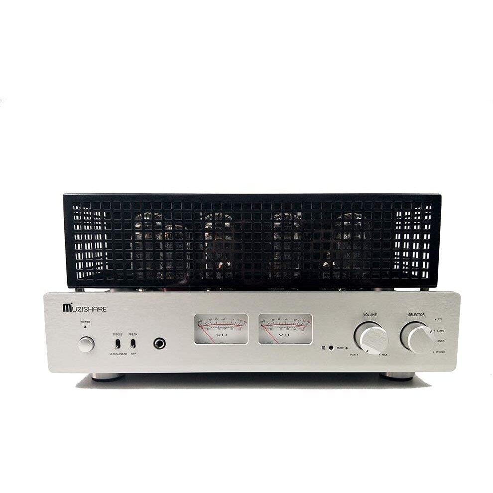 Muzishare x7 - âm li đèn điện tử kt88x4 push-pull vacuum tube integrated amp power amplifier mm phono