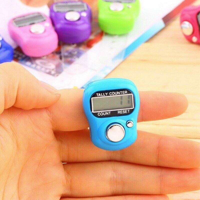 Điện tử kỹ thuật số Nhẫn đeo ngón tay máy kiểm đếm cầm tay đan Bộ đếm hàng Clicker nhỏ gọn mới điểm đánh dấu truy cập LCD