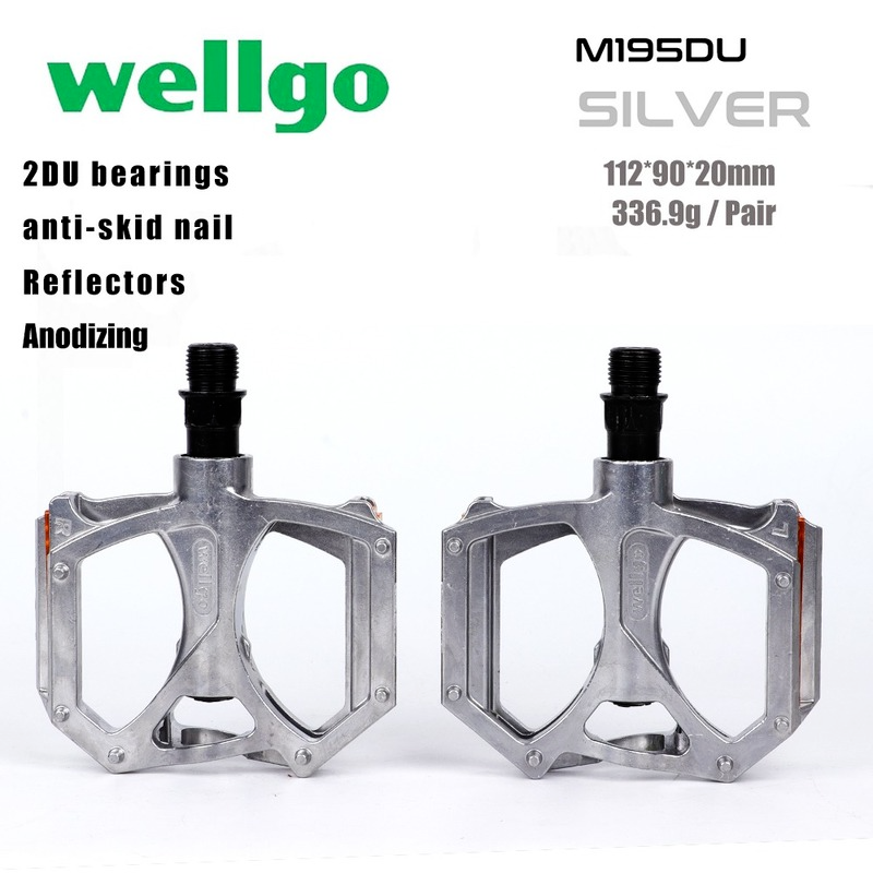 Wellgo bàn đạp xe đạp leo núi xe đạp đường trường, m195 9/16 inch vòng bi hợp kim nhôm 2 vòng bi chống trượt cnc mountain phụ tùng xe đạp gấp gọn có nắp đậy bmx