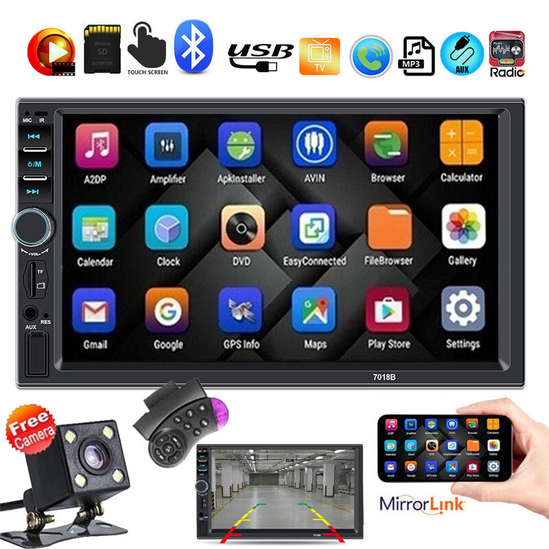 Máy Nghe Nhạc Xe Hơi 7Inch Máy Nghe Nhạc MP5 Âm Thanh Nổi Hai Din Cho Xe Hơi Đài FM USB/TF/Android Liên Kết IOS