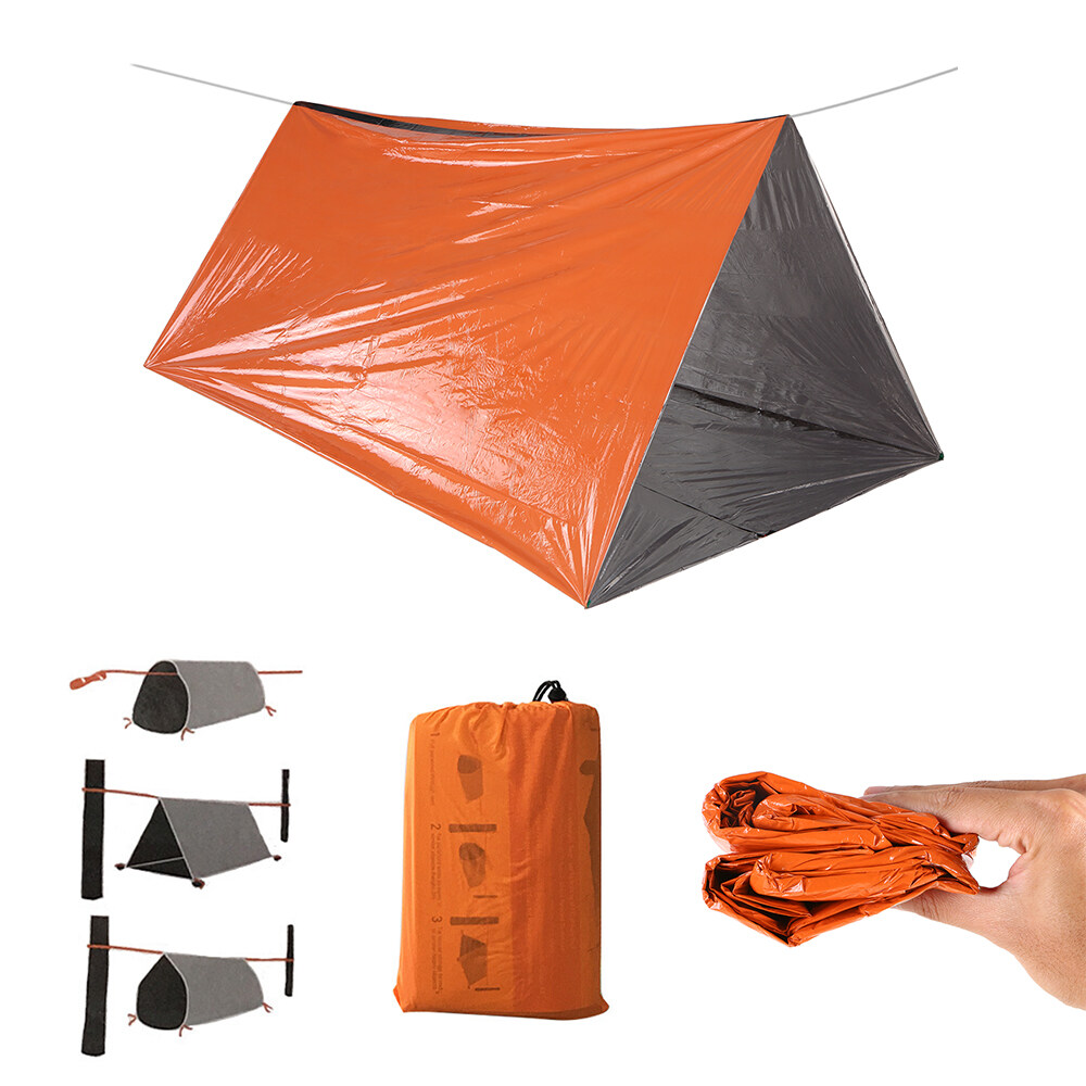 TOMSHOO Emergency Tube Tent Survival Orange Shelter Rescue Camping Tent ...