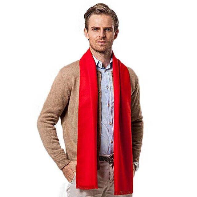 FY8IP European Solid Color Men Red Scarf Brand Designer Style Wool Soft Cashmere Scarves Cachecol Masculino Inverno Winter Shawls