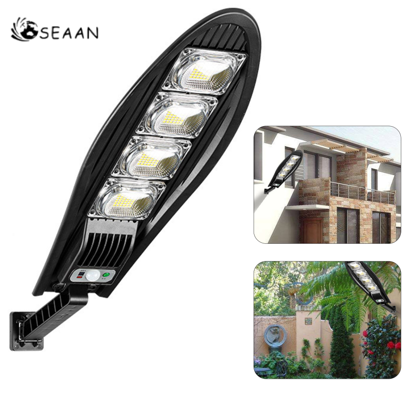 Đèn LED năng lượng mặt trời ngoài trời nạp lại siêu sáng đèn năng lượng mặt trời IPX65 không thấm nước mạnh mẽ đèn chiếu sân vườn với cảm biến chuyển động