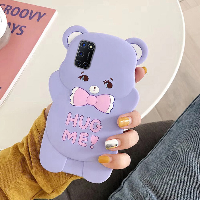 Ốp Lưng Silicon Mềm Hình Gấu Ôm Hoạt Hình 3D Dễ Thương Cho OPPO A92 / A72 / A52 Ốp Lưng Điện Thoại Ốp Lưng Cho OPPO A52