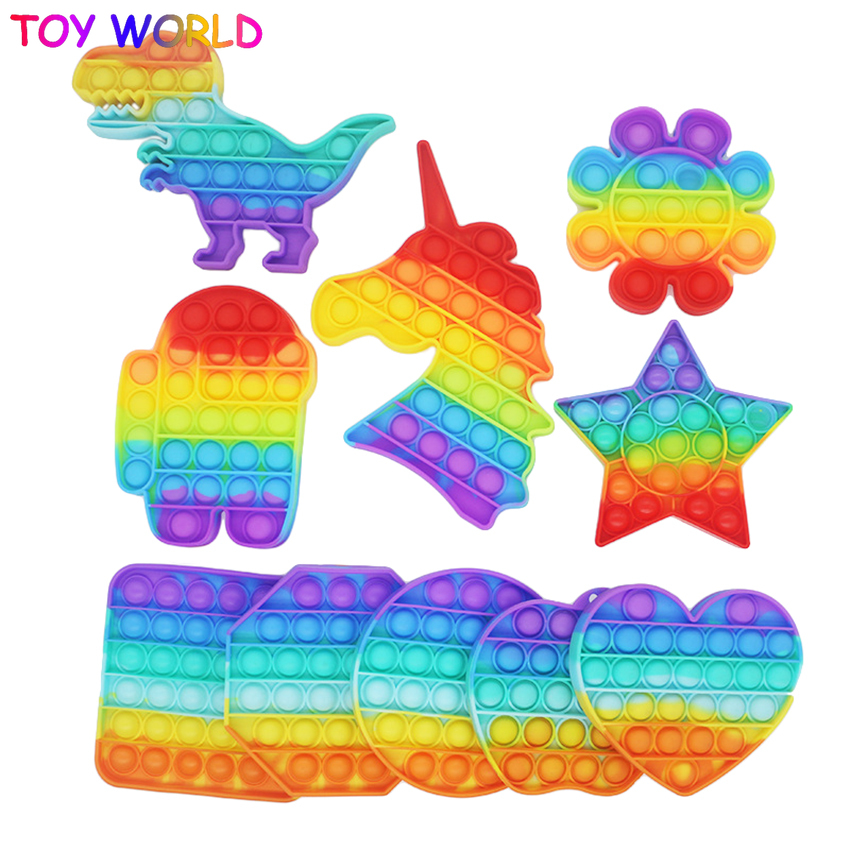 Đồ chơi đẩy bật bong bóng màu cầu vồng giảm lo âu căng thẳng cho bé trai bé gái (Sản phẩm có nhiều phiên bản lựa chọn, vui lòng chọn đúng sản phẩm cần mua) - INTL