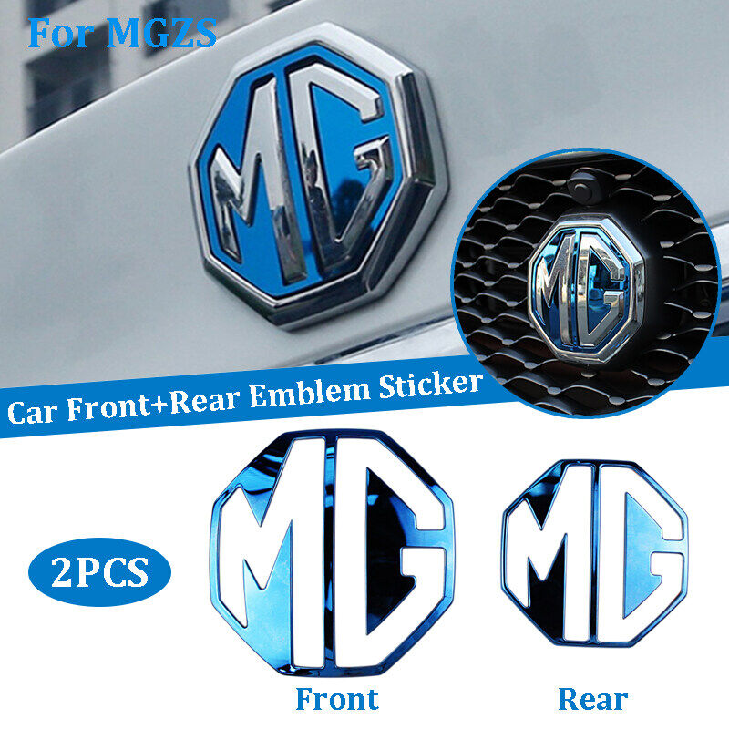 NT 2 Pieces Car Badge Cover Accessories For MG ZS Morris Garage Stainless