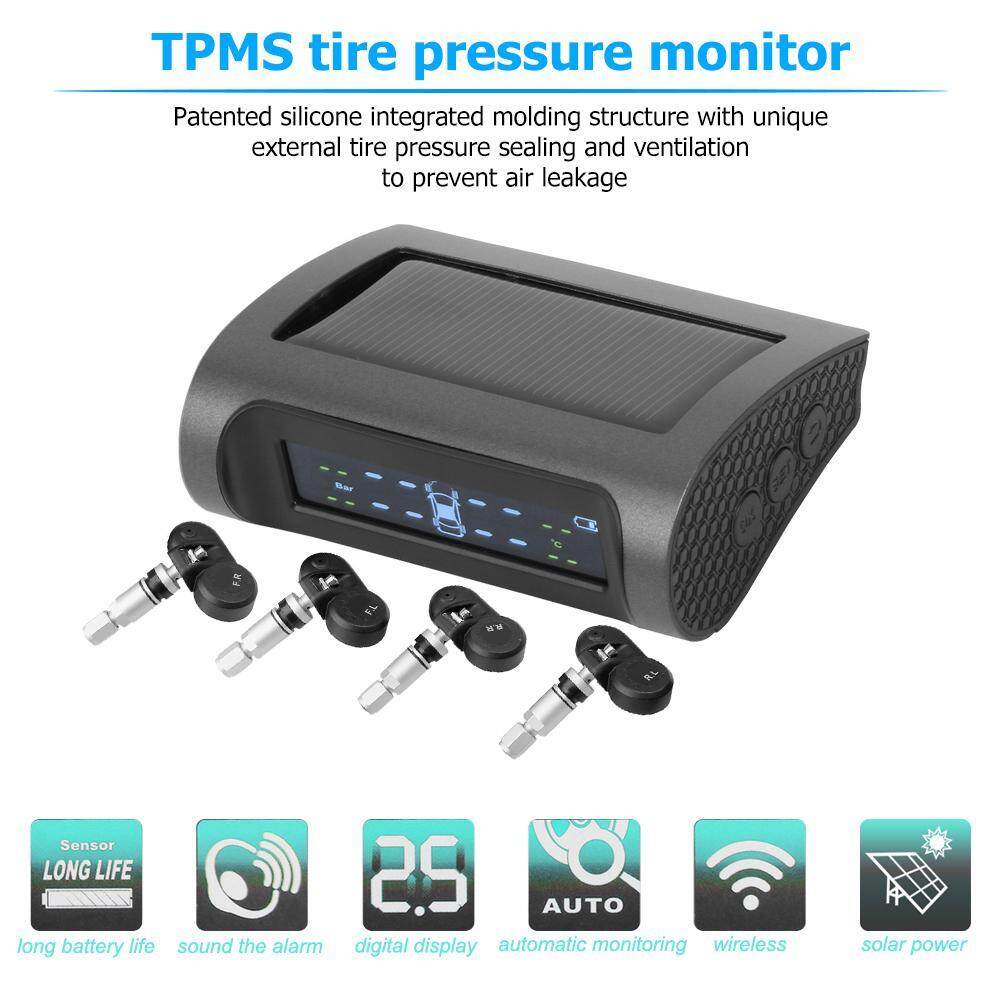จอแสดงผล LCD โซลาร์tpms รถยนต์ไร้สายการตรวจสอบแรงดันยางรถยนต์ 4 ภายนอก/เซ็นเซอร์ภายใน จอแสดงผล LCD โซลาร์tpms รถยนต์ไร้สายการตรวจสอบแรงดันยางรถยนต์ 4 ภายนอก/เซ็นเซอร์ภายใน