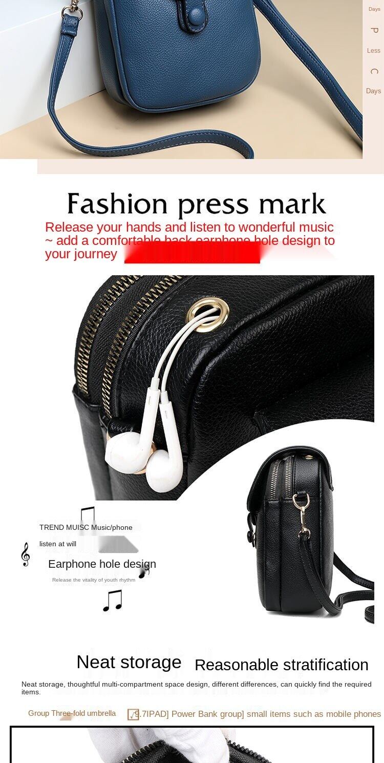 Authentic leather tactile feel women's bag mobile phone bag 2021 new women's shoulder bag fashion all-match middle-aged mom bag fashion