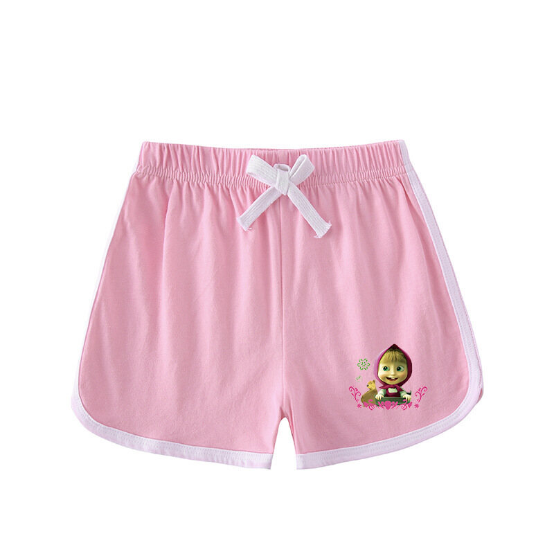 Masha and The Bear Girls Boys Short Sleeve T-shirt/Pajamas Shorts Cute Sport Casual T-Shirt Shorts Summer Pajama Kids Clothing - 6