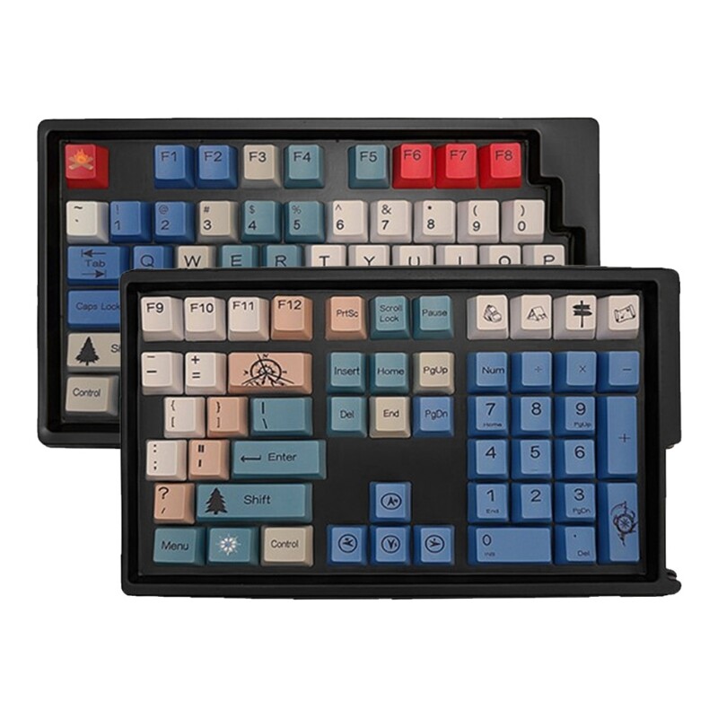 108 Phím/Bộ, Nắp Chìa Khóa Cấu Hình OEM, Keycap Phụ Nhuộm PBT Cho Bàn Phím Cơ MX Switch Móc Khóa Chủ Đề Leo Núi