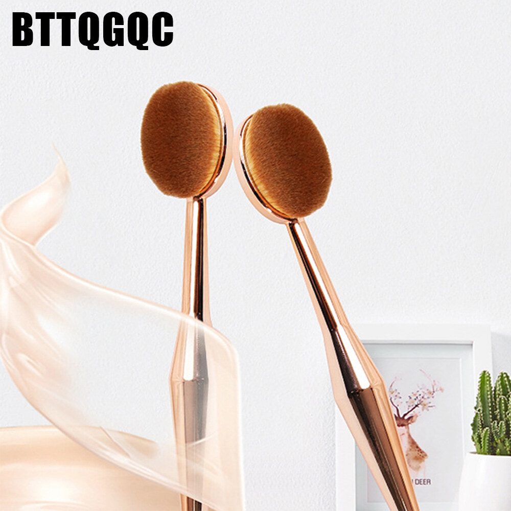 New Oval Cọ Trang Điểm Kem Nền Mềm Tip Hồng Vàng Xử Lý Số 4 Cọ Đánh Phấn Nền BB Cọ Trang Điểm Cho Người Mới Bắt Đầu Cọ Trang Điểm Cọ Đánh Phấn Nền Mỹ Phẩm Hàng Ngày