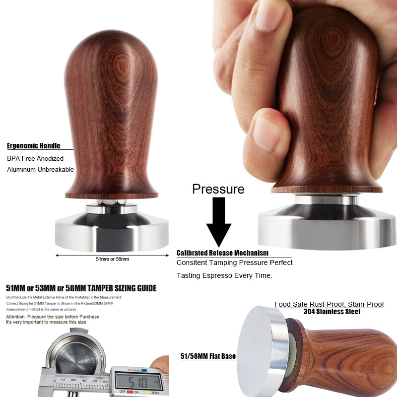 Làm xáo trộn cà phê, máy ép cà phê barista hiệu chỉnh áp suất bằng thép không gỉ 58mm 51mm, coffeeware coffee machine barista tô công cụ cho portafilter
