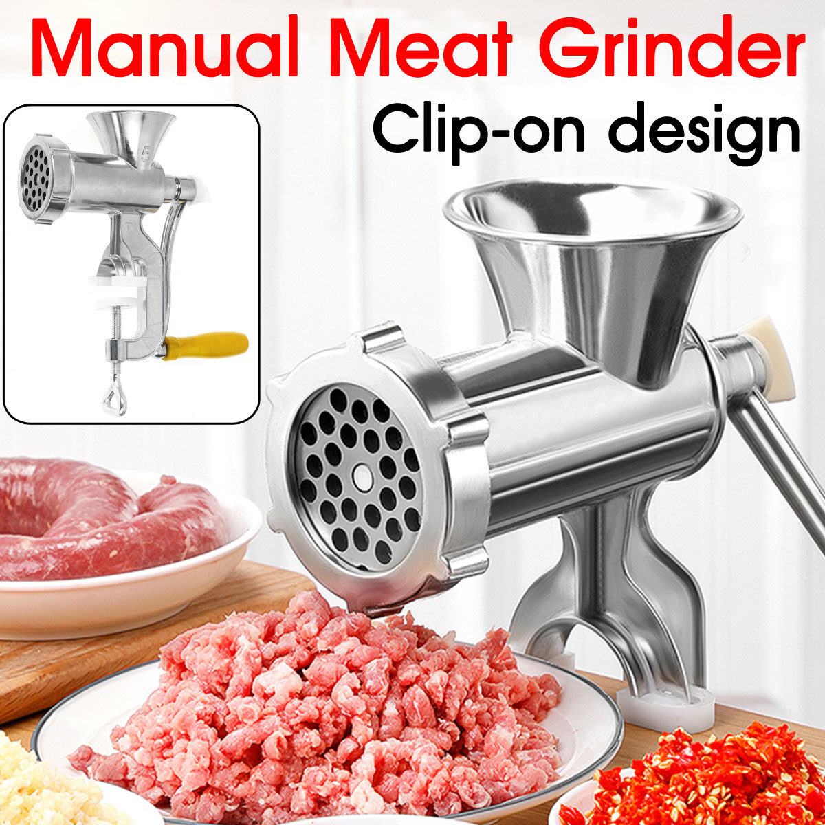 Generic Heavy Duty Hand Manual Meat Grinder Mincer Stuffer Sausage