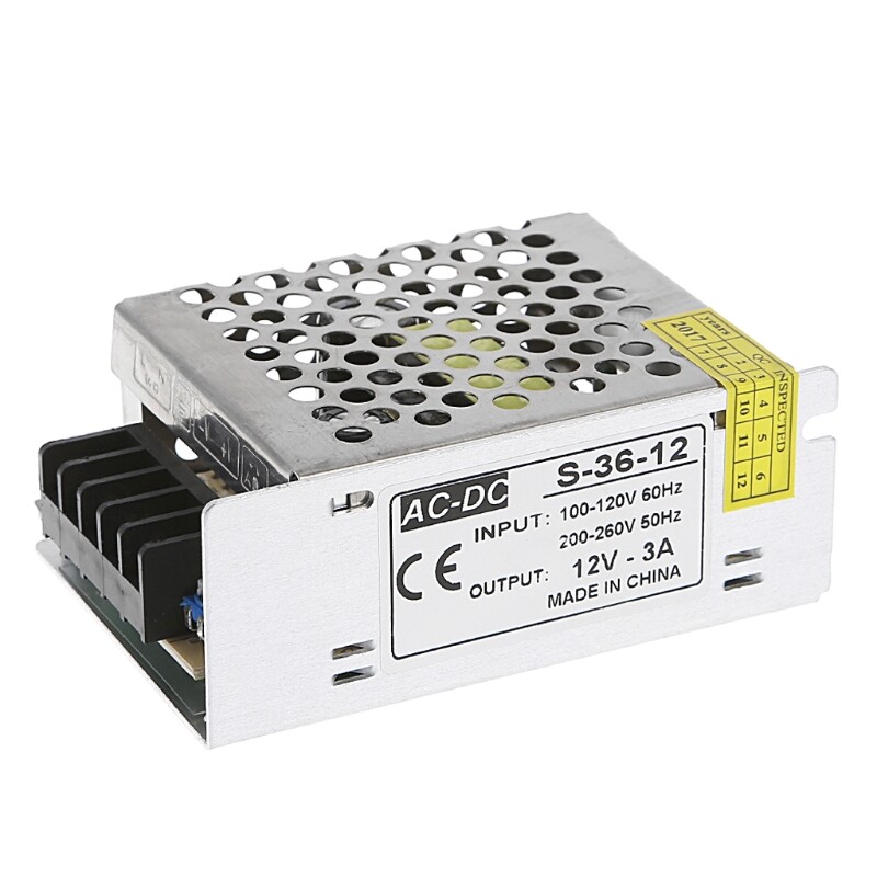 Bộ chuyển đổi nguồn điện ac 100-260v sang dc 12v 3a 36w, dải đèn led