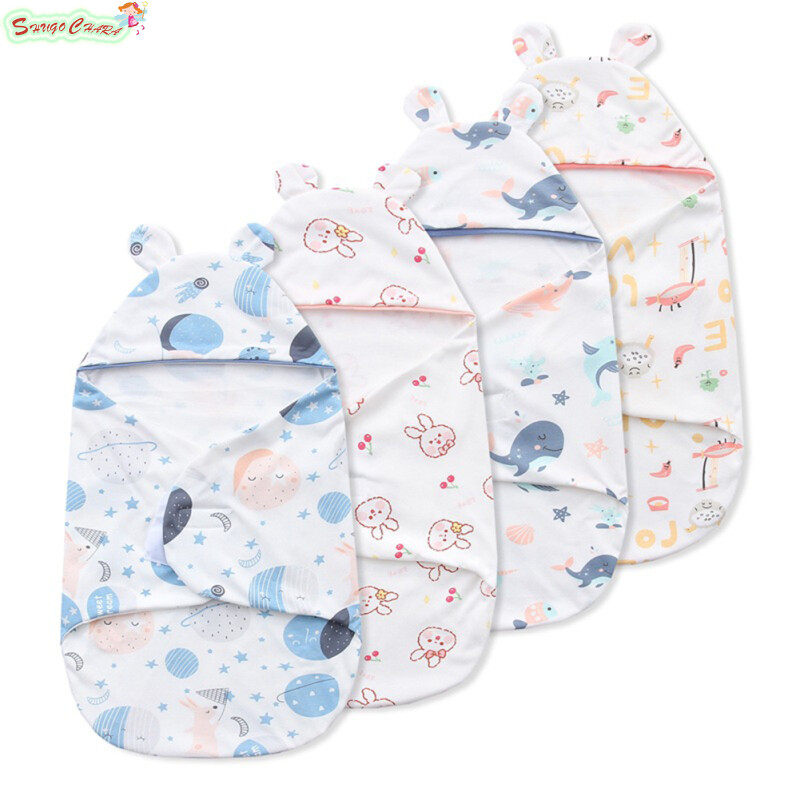 Shugo Chara Chăn em bé in hình phim hoạt hình dễ thương chống giật mình túi ngủ khăn quấn vải bông thoáng khí cho Nam Nữ 0-1 tuổi【cod】